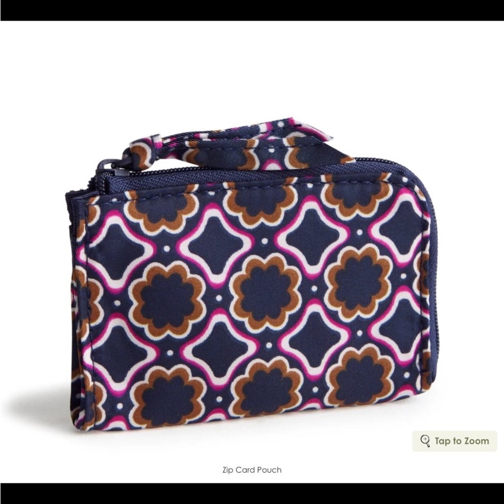 Zip Card Pouch in Premium Cotton Lattice Florets